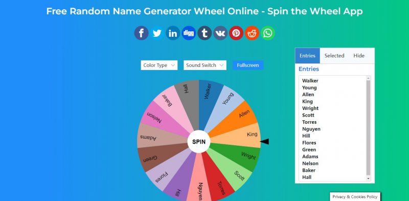 random name generator wheel class toools