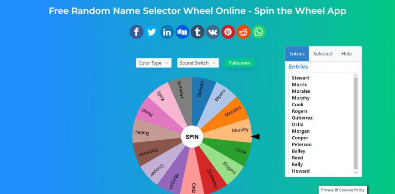 random name picker wheel online