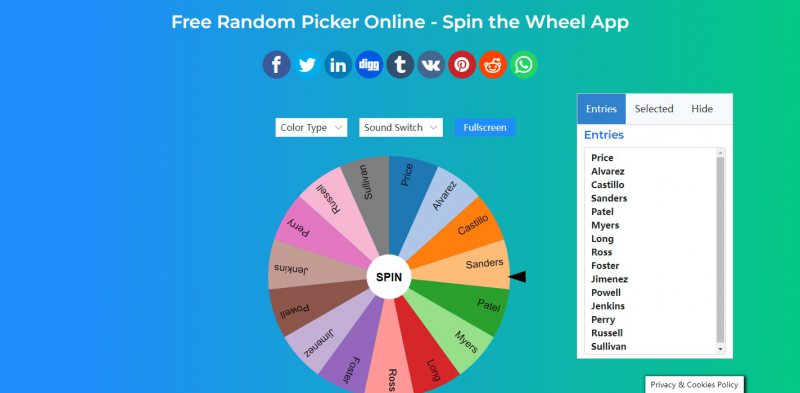 random list generator wheel