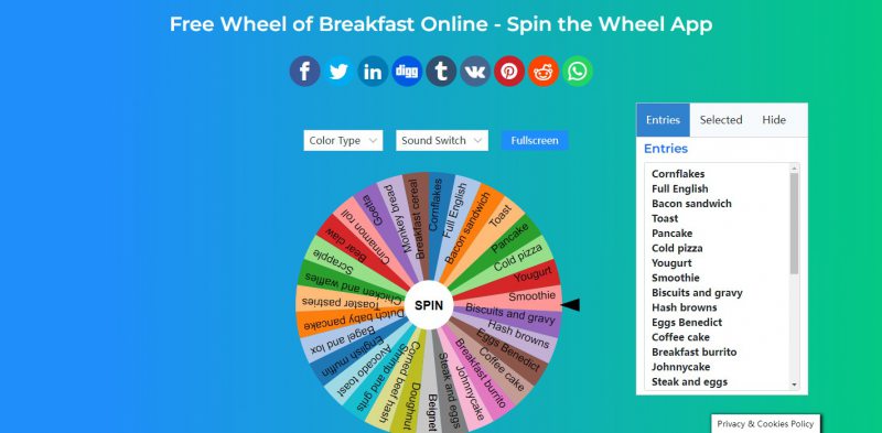 Wheel of Breakfast